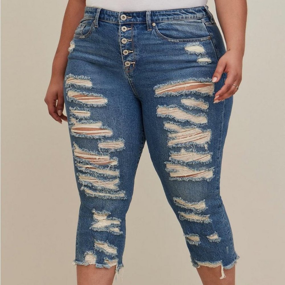 Crop Stovepipe Straight Classic Denim High-Rise Jean